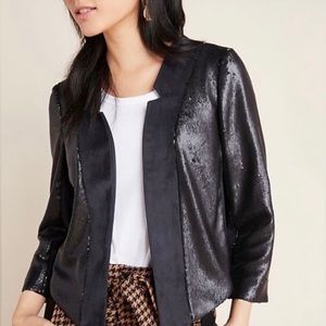 Anthropologie Black Sequin Jacket